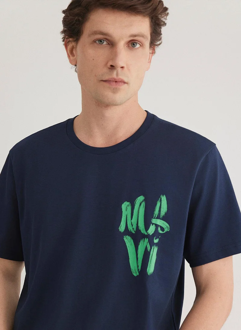 MAVI Mavi Logo Printed Navy T-Shirt