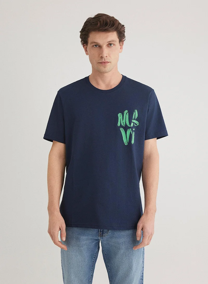 MAVI Mavi Logo Printed Navy T-Shirt