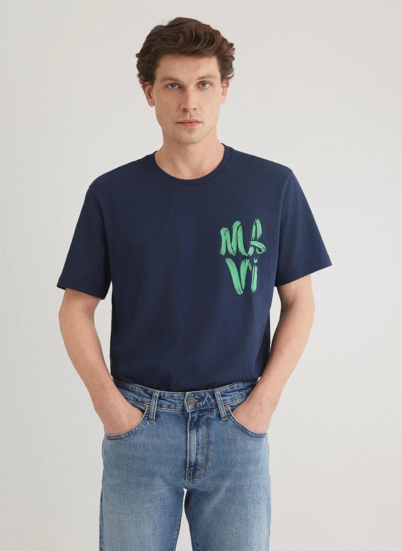 MAVI Mavi Logo Printed Navy T-Shirt