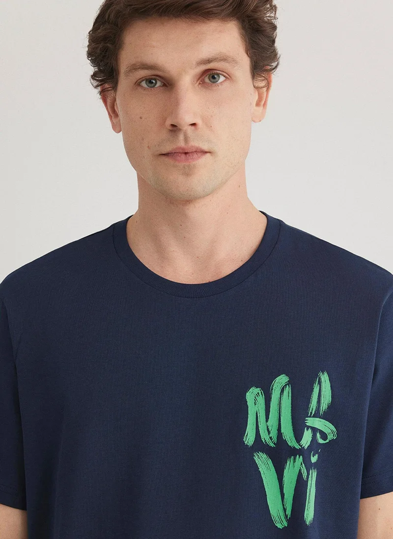 MAVI Mavi Logo Printed Navy T-Shirt