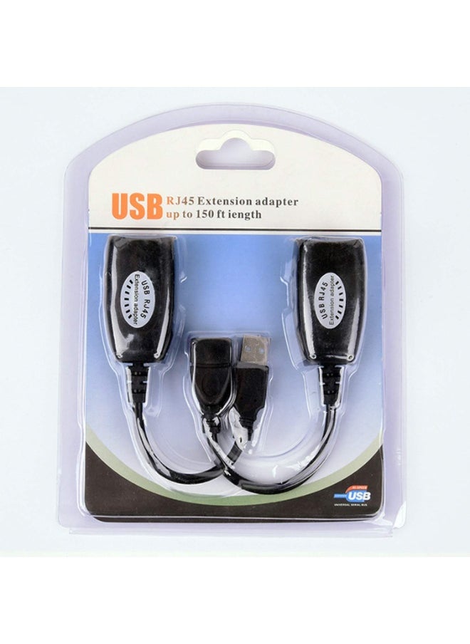 USB to RJ45 Adapter Kit – USB Extension Cable over Cat5/5e/6 Wired LAN Network, Perfect for USB Cameras, Printers, Webcams, Keyboards, Mice, and More  - Image 1
