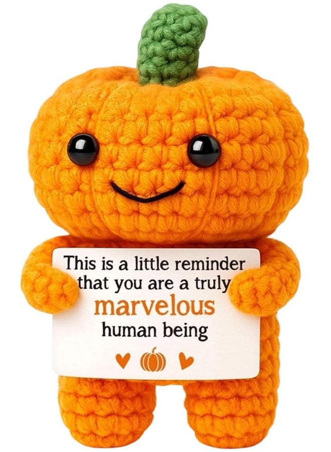 Gorbgle Pumpkin Emotional Crochet Support Gifts, Inspirational Birthday Gifts for Women, Funny Emotional Support Crochet Plush Decor for Men Mom Dad Husband Daughter Sister Best Friend Coworker - Image 1
