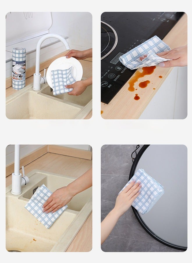 Packs of 2 Kitchen Disposable Wipes, 30 Per Roll, Wet and Dry Chequered Print, 20 x 20cm - Image 2