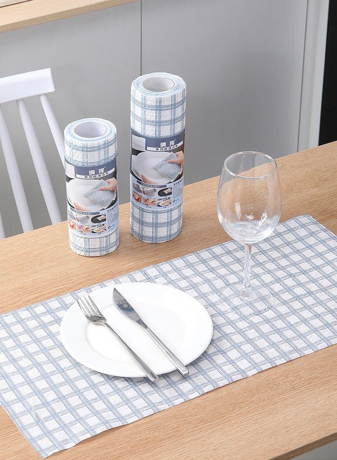 Packs of 2 Kitchen Disposable Wipes, 30 Per Roll, Wet and Dry Chequered Print, 20 x 20cm - Image 4