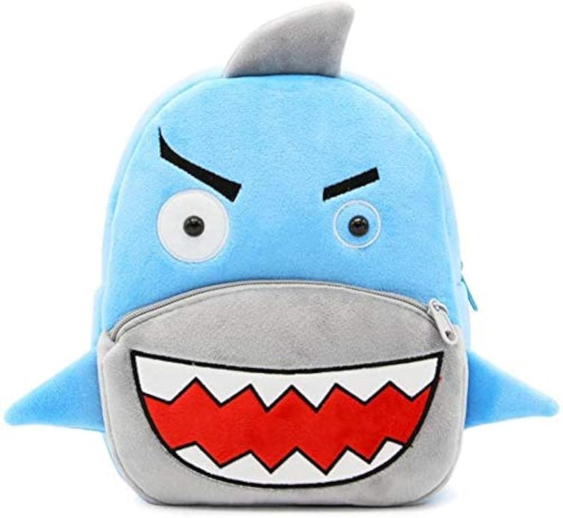 Blue Tree Cute Kids Backpack Toddler Bag Plush Animal Cartoon Mini Travel Bag for Baby Girl Boy 1-6 Years (Shark) - Image 1