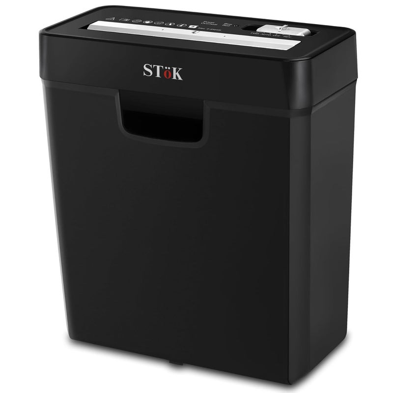 SToK مُحَطِّمَة الأوراق STöK (ST-15SC) للاستخدام المنزلي والمكتبي، مُحَطِّمَة شريطية بسعة 6 أوراق، مستوى أمان P-2، مُحَطِّمَة بطاقات ائتمان هادئة مع نظام مقاوم للاختناق، سعة سلة 10 لتر (ضمان خارجي لمدة عام) - Image 1