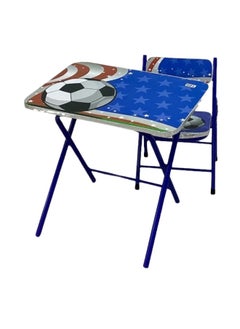 SMART HOME Children's study desk, children's educational desk composed of study table and chair, study desk and chair made of iron and fiber  - Image 3