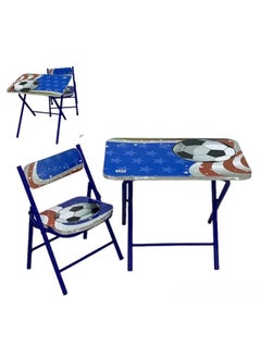 SMART HOME Children's study desk, children's educational desk composed of study table and chair, study desk and chair made of iron and fiber  - Image 1