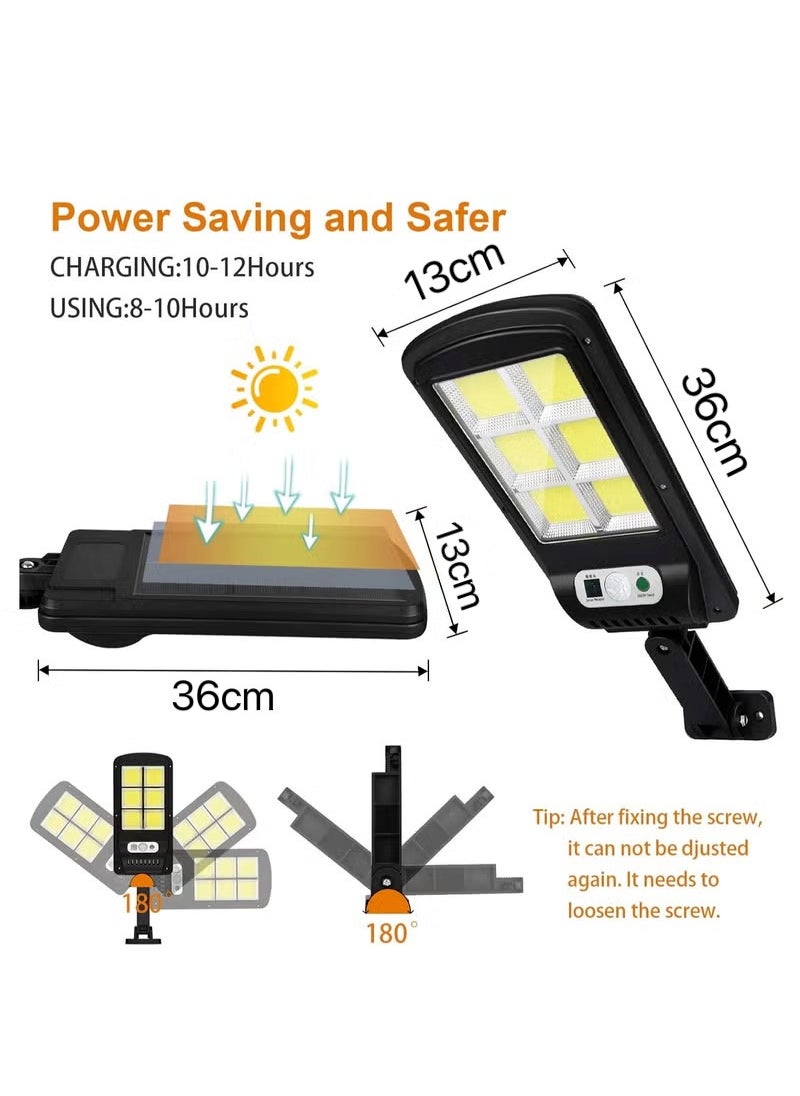 Generic - Three-mode outdoor LED solar light, high-brightness LED lamp beads, thickened explosion-proof mask, high light transmittance, COB three functions, suitable for porch gardens, decks, fences, patio paths, garages and streets - Image 1