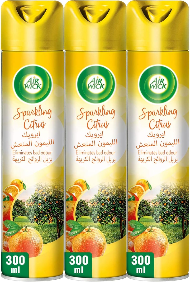 Air Wick Sparkling Citrus Aerosol Spray - 300ml x 3 - Image 1