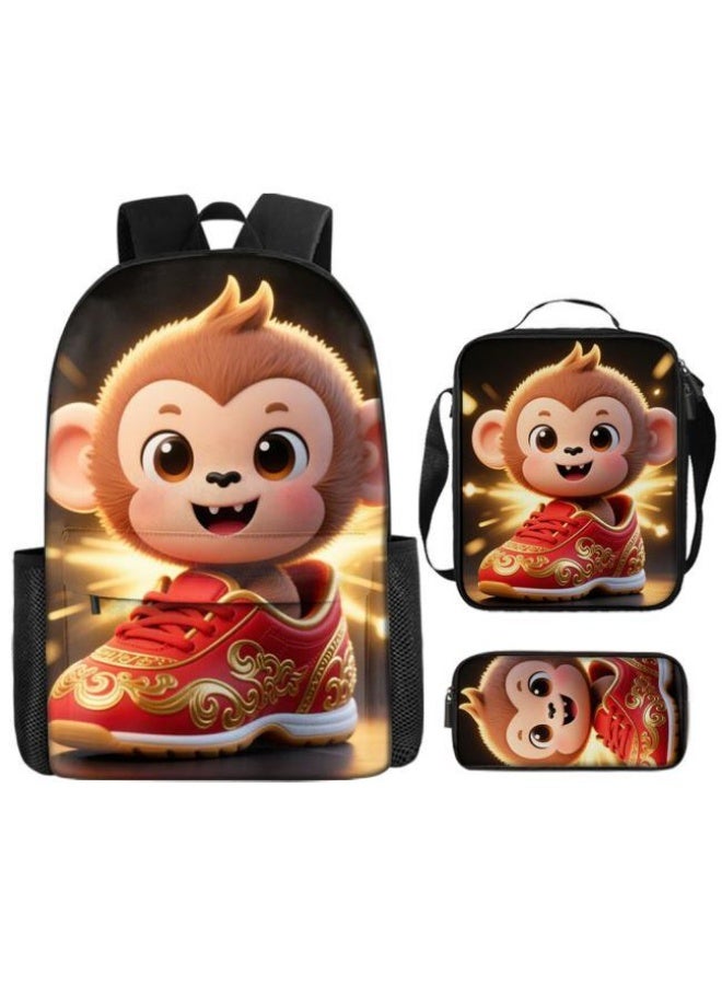Bright Li Fire Fashion password for student teenagers! Popular cartoon bag three-piece set, practical and eye-catching (available for students, children, friends outings, mountain climbing, school, etc.) - 74 - Image 2