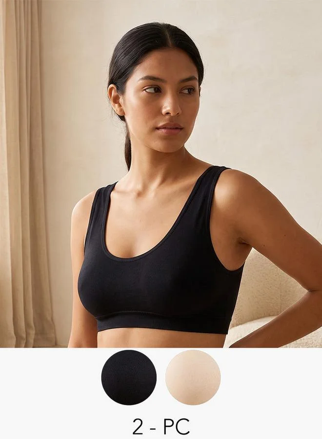 سبلاش فيڤ Set of 2   Lightly Padded Seamless Support Bra with Antibacterial Protection