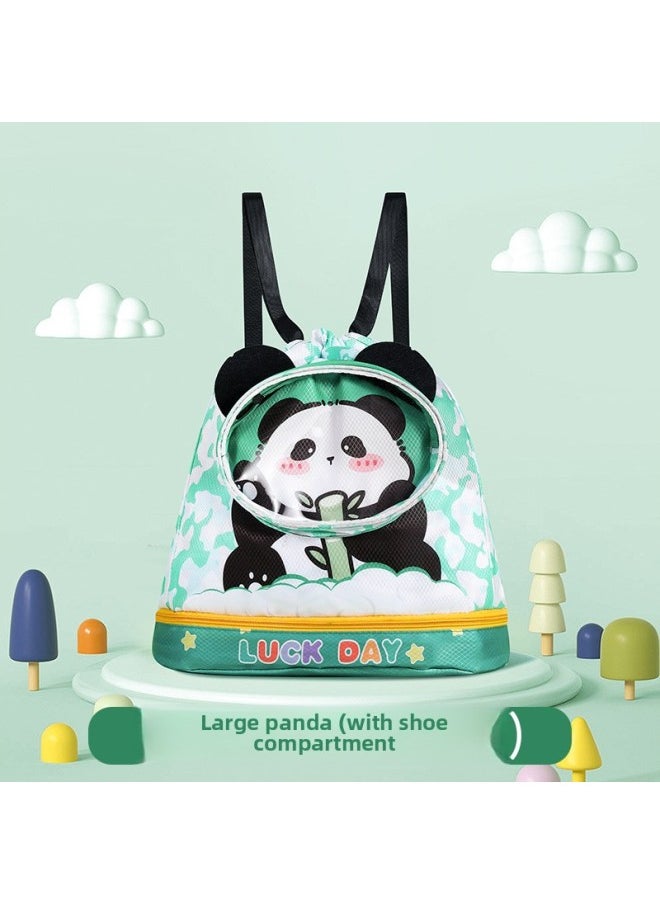 Generic - Swimming Bag Dry And Wet Separate Swimwear Storage Waterproof Bag Beach Bag Children's Swimming Essential Fitness Equipment Backpack-Color:As Shown In The Picture-Capacity:Large Panda (with Shoe Com - Image 1