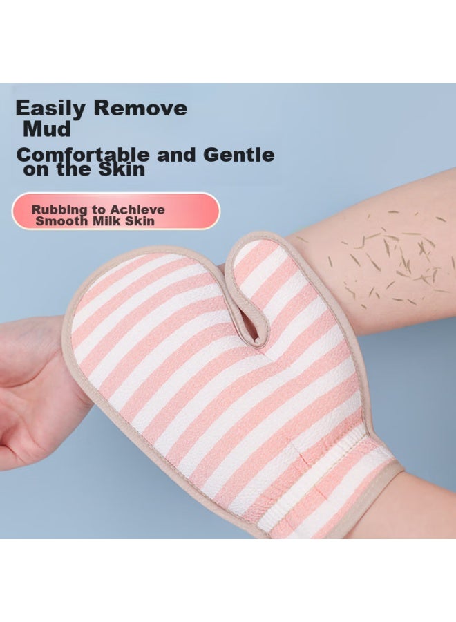 Camellia Exfoliating Washcloth, Dual-use, Gentle On Baby's Skin, Bath Scrubber, Exfoliating Glove, Painless, 2 Pieces