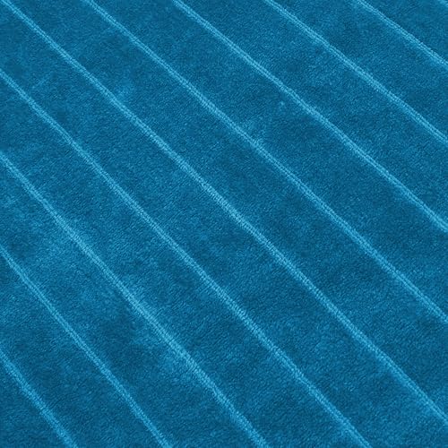 Serenhom Extra Large 120x120 Inch Giant Soft Cozy Fleece Blanket, Huge Oversized Seamless King 3D Jacquard Decorative California King Blanket for Bed, Couch, Travel - Striped Teal - Image 5