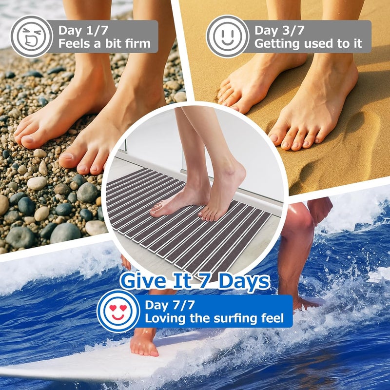 Matace Non Slip Rubber Bathtub & Shower Mat with Suction Cups, Thick Textured Surface, Fast Drain and Upright Drying Design, No Pooling Water for Better Hygiene, 27 x 16 Inch, Dark Gray - Image 5