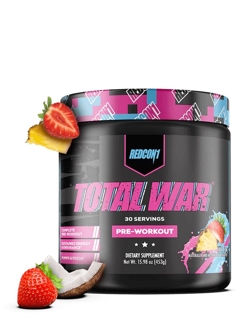 Redcon1 Total War Pre workout , Vice City Flavor, 30 Servings -453gm