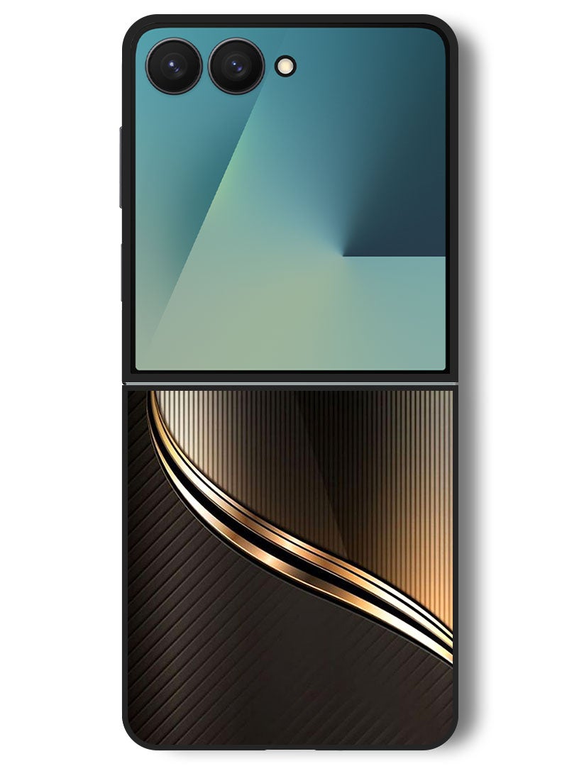 Theodor Case Compatible with Samsung Galaxy Z Flip 7 - 6.9 Inch Protection Shockproof Bumper Cover Steel Pattern - Image 1