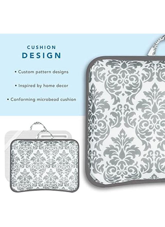 LapGear - Designer Lap Desk With Phone Holder And Device Ledge Gray Damask Fits Up To 15.6 Inch Laptops Style No. 45424 - Image 1