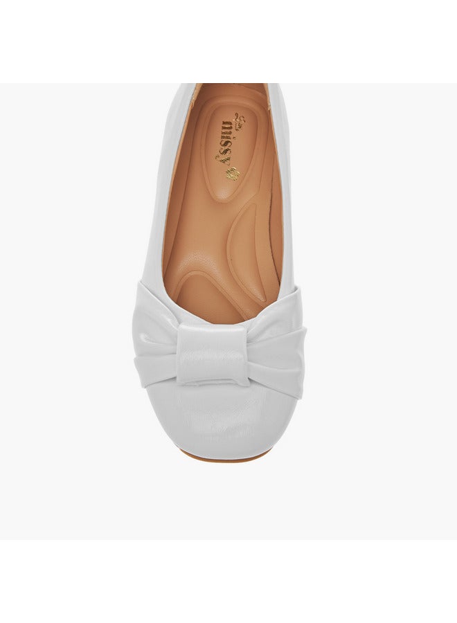 Little Missy Girls Knot Accent Slip-On Ballerina Shoes  - Image 4