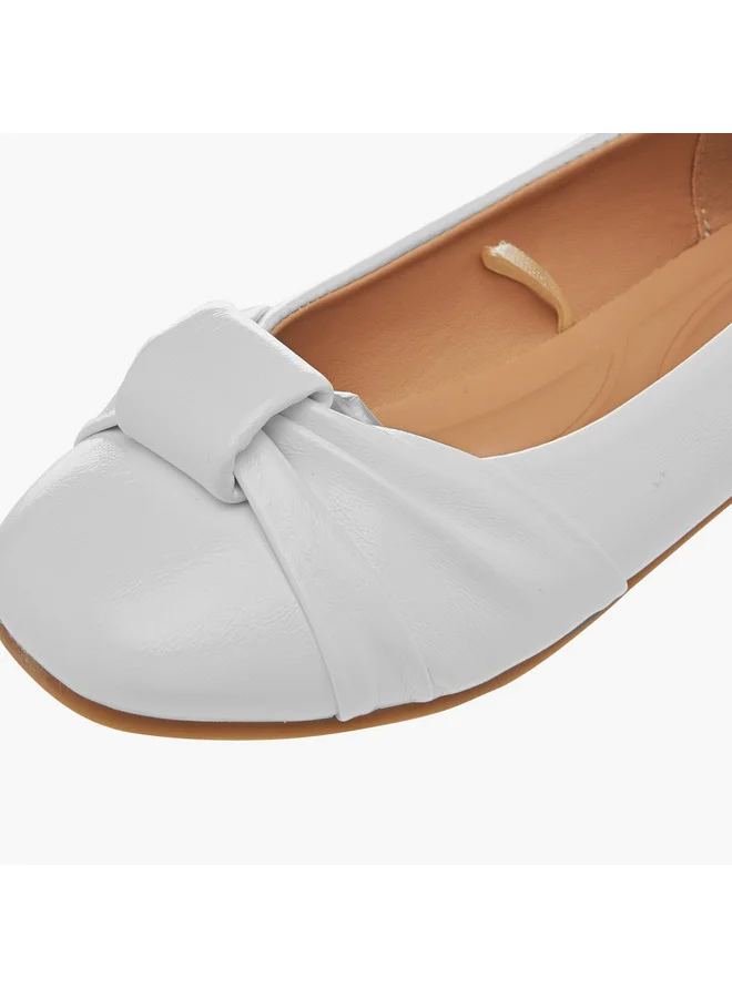 Little Missy Girls Knot Accent Slip-On Ballerina Shoes