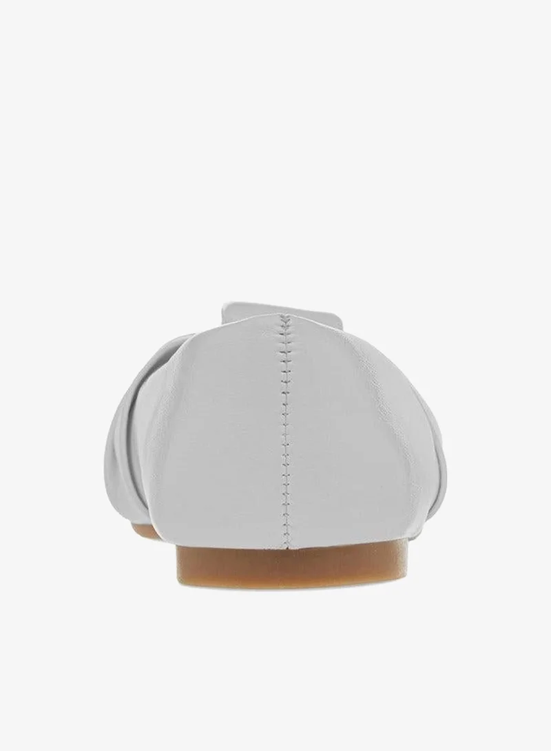 Little Missy WHITE Girls Knot Accent Slip-On Ballerina Shoes for Women | Best Price UAE