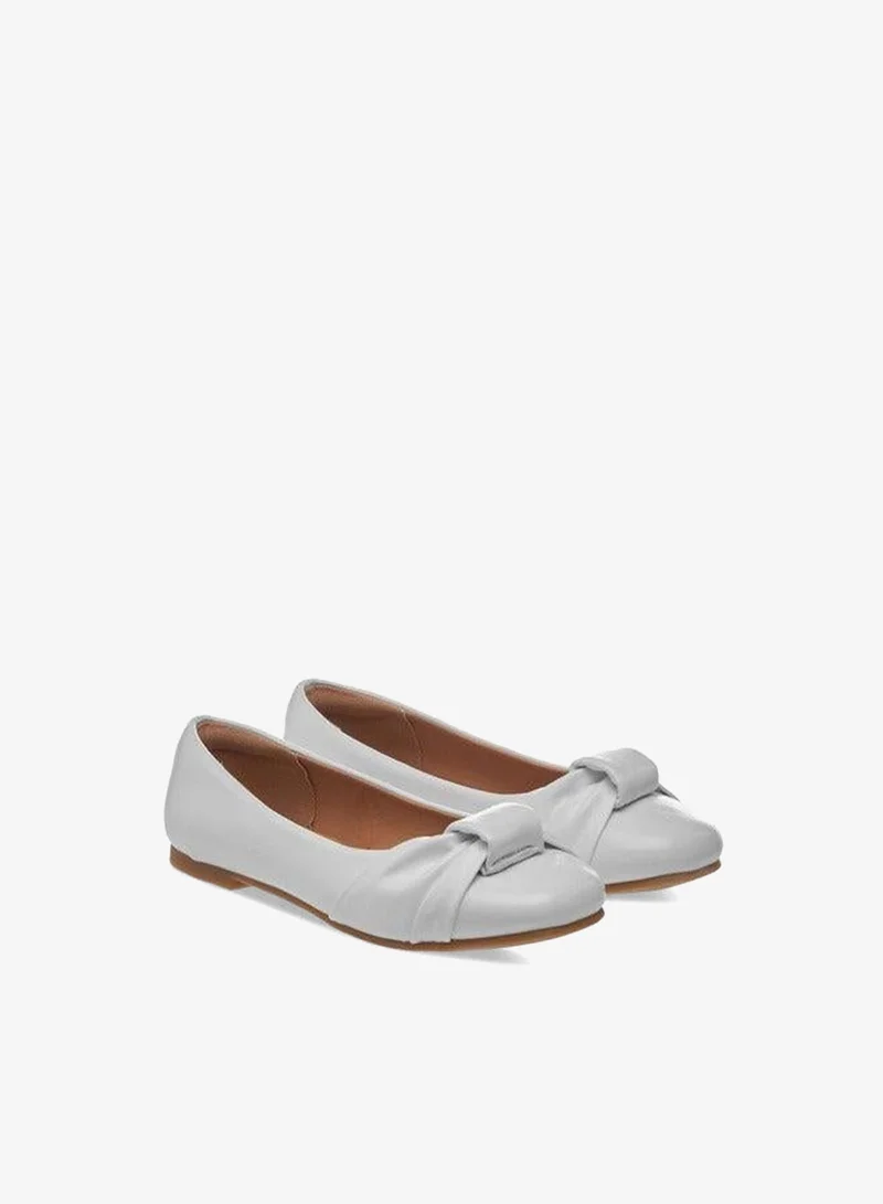 Girls Knot Accent Slip-On Ballerina Shoes