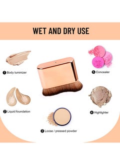 Yoseng An Brush By Yoseng - Self Tanning Brush Applicator- Kabuki Brush For Body, Rose Gold Foundation Brush Makeup Brush For Fake Tan,Sunscreen Brush For Best Self Tanner For Face And Body  - Image 3