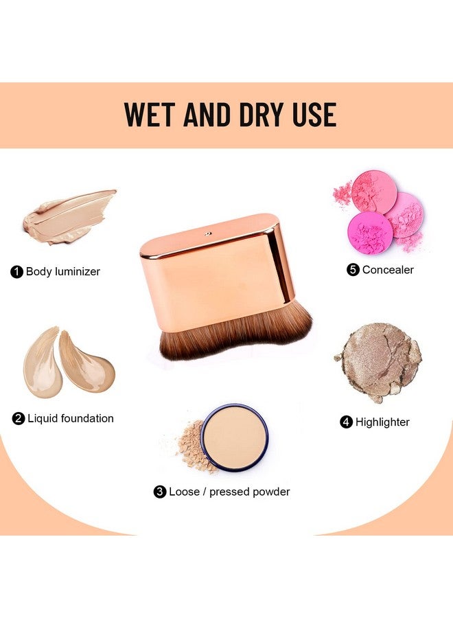 يوسينج فرشاة من يوسينج - فرشاة وضع السمرة الذاتية - فرشاة كابوكي للجسم، فرشاة كريم الأساس باللون الذهبي الوردي، فرشاة مكياج للسمرة الاصطناعية، فرشاة واقية من الشمس لأفضل سمرة ذاتية للوجه والجسم - Image 3