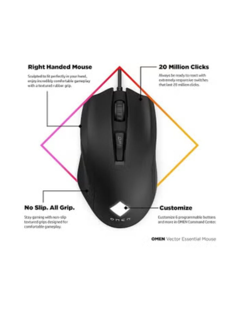 Vector Essential Gaming Mouse Black - Image 3