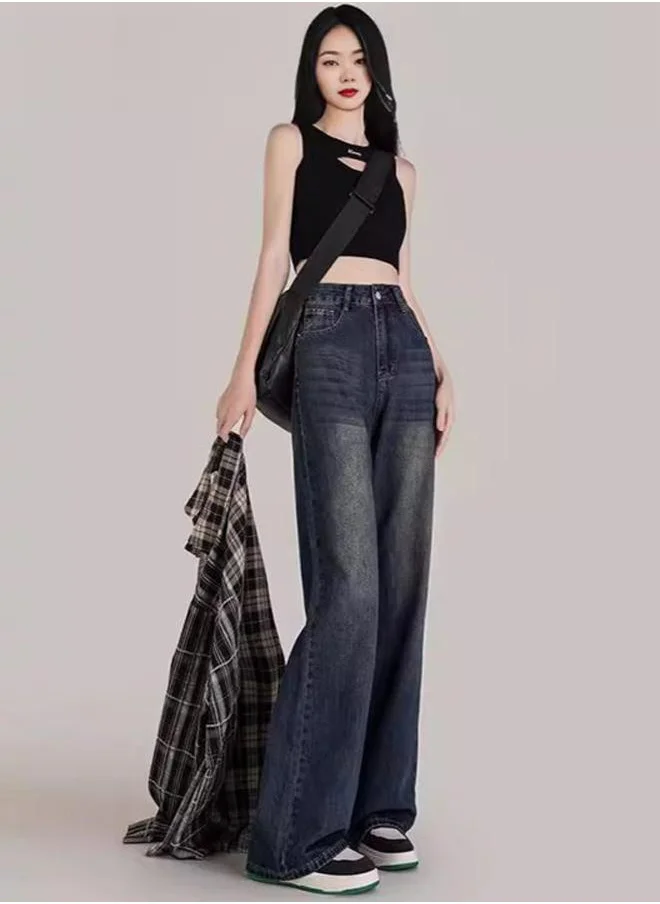 يونيكي Black Straight Fit High-Rise Light Fade Clean Look Jeans