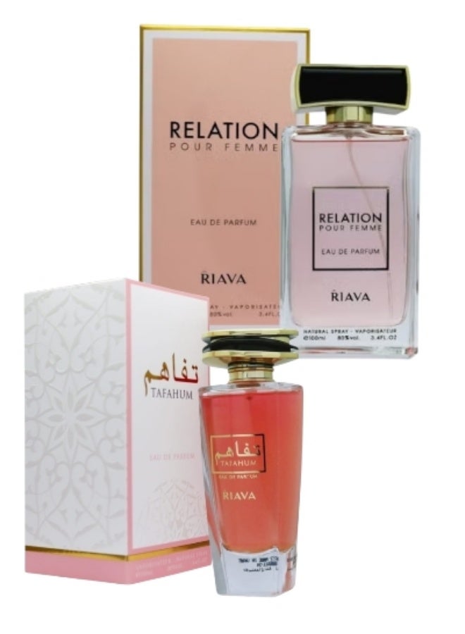 ريافا قطعتين عطر نسائي (تفهم وريليشن) 2 × 100 مل - Image 1