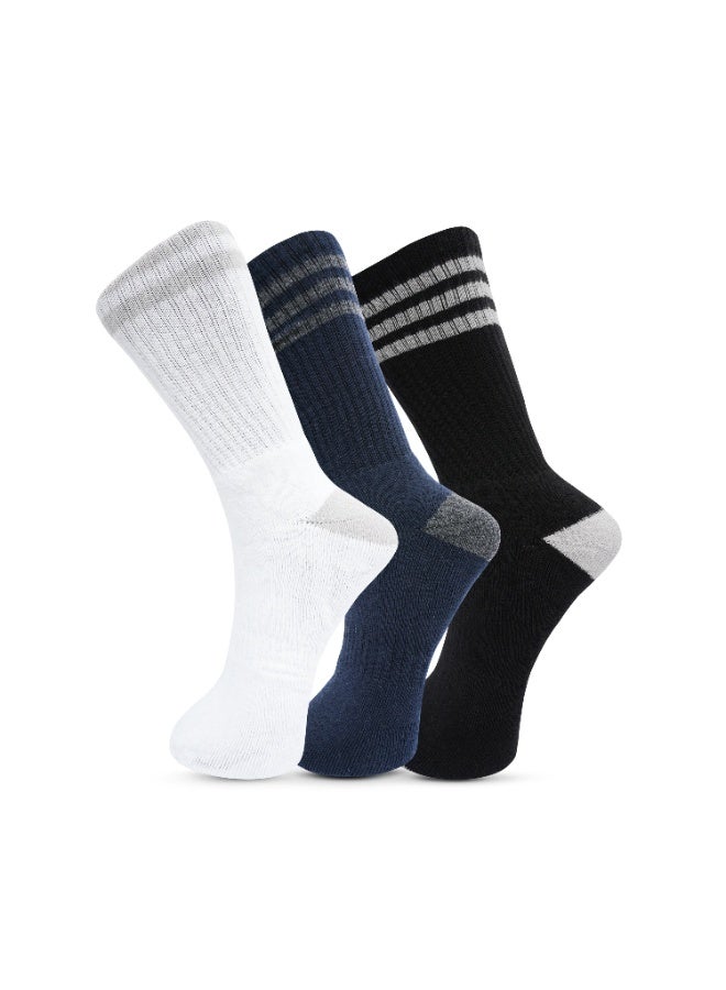 الورقة البيضاء 3 حزم من الجوارب القصيرة حتى منتصف الساق من تيري - Image 1