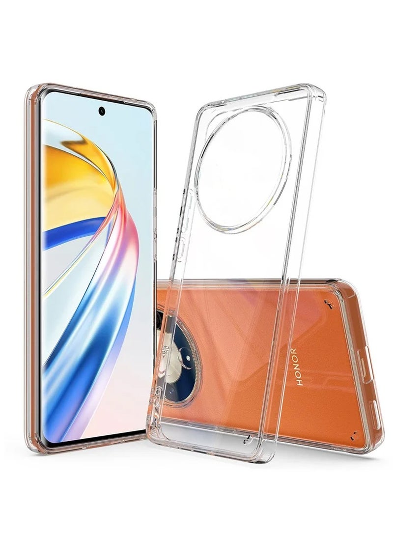دبليو تيك زوايا ممتصة للصدمات من مادة TPU مع غطاء حماية صلب من البولي كربونات لهاتف Honor X9b 5G 2023 شفاف - Image 1