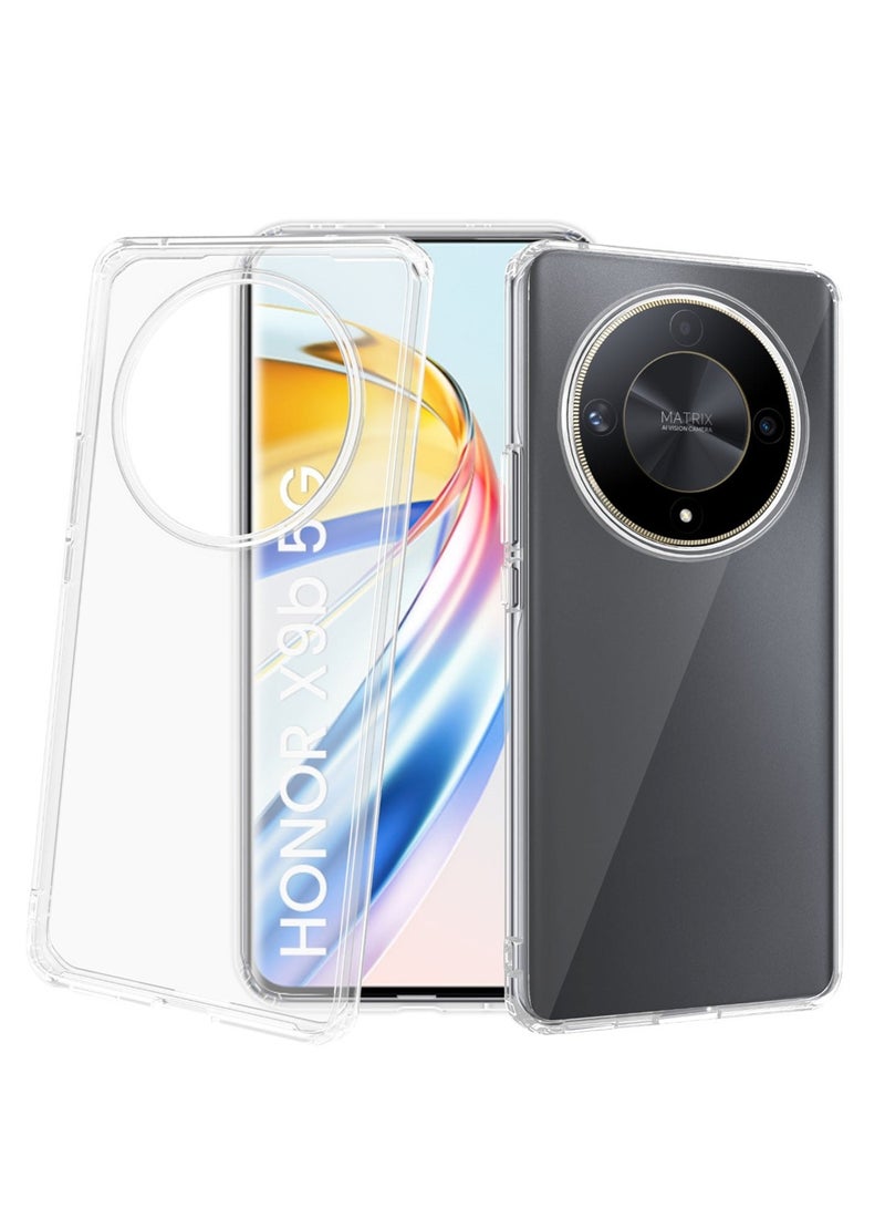 دبليو تيك زوايا ممتصة للصدمات من مادة TPU مع غطاء حماية صلب من البولي كربونات لهاتف Honor X9b 5G 2023 شفاف - Image 2