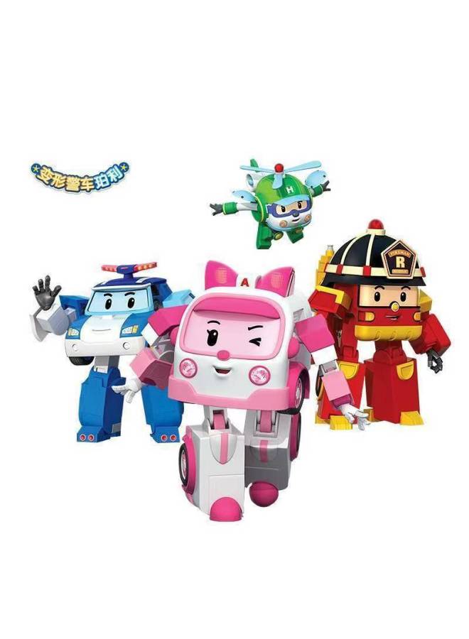 Perley Police Car Children's Assembled Deformable Toys Disassembling Crane Ambaly Haley Toy Car Educational Robot-Color: Transformed Bag - Image 2