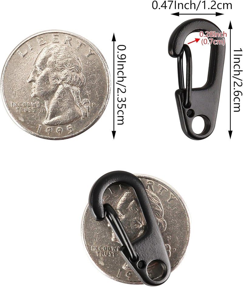 SWATOM Small Mini Carabiner Clip Tiny Spring Snap Hook Keychains Micro Carabiners for Paracord EDC Alloy Key Rings Outdoor Hiking Fishing Camping Backpack Accessories - Image 2