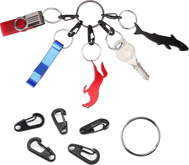 SWATOM Small Mini Carabiner Clip Tiny Spring Snap Hook Keychains Micro Carabiners for Paracord EDC Alloy Key Rings Outdoor Hiking Fishing Camping Backpack Accessories - Image 3