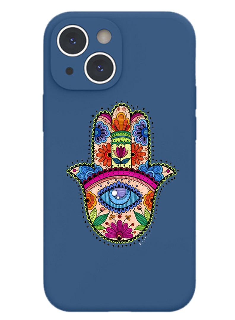 Theodor Protective Slim Fit Case Liquid Silicone Cover with Full Body Protection Anti-Scratch Shockproof Case For iPhone 14 Blue  - Happiness is believing in Unicorns copy - Image 1