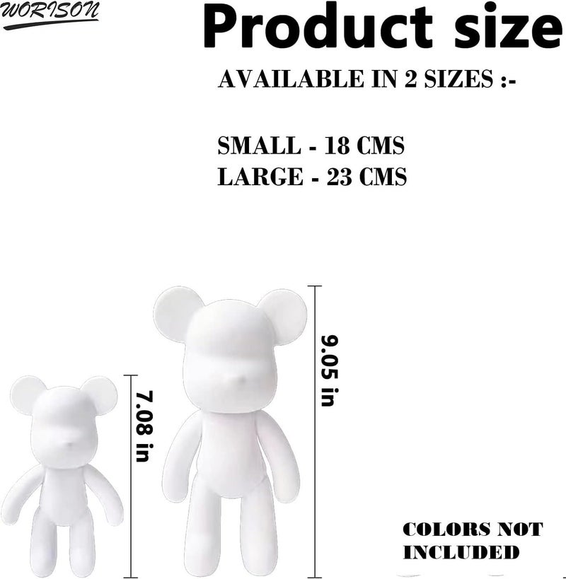 worison DIY Painting Fluid Bear Teddy Bear Violent Bear Gloomy Bear Painting Kit Set Creative Home Decorations Handmade Doll Figurine 18cms - Image 4
