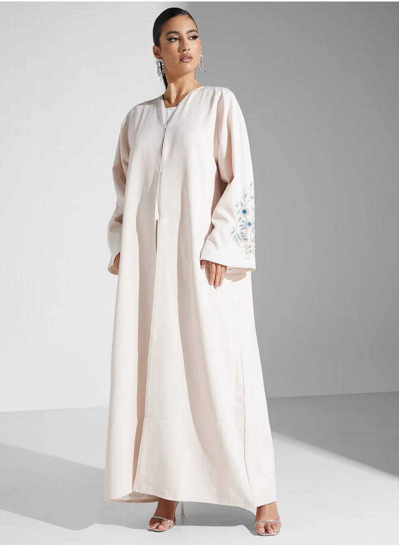 hayas closet Embellished V- Neck Abaya