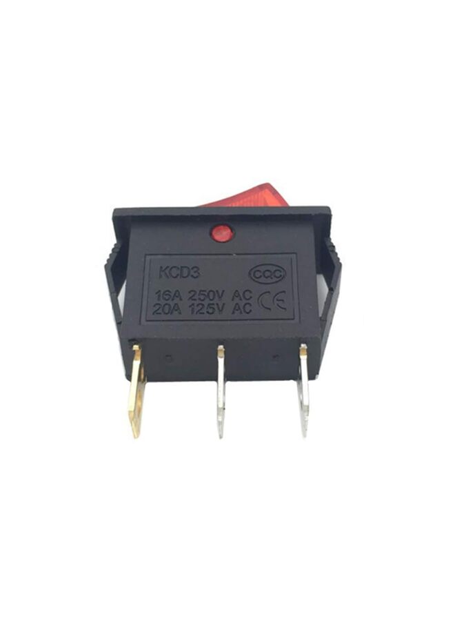 5 قطع تيار متردد 16 أمبير/250 فولت 20 أمبير/125 فولت مفتاح ثلاثي السنون بموضعين ضوء أحمر تشغيل/إيقاف SPST مفتاح هزاز تيار متردد للقارب مفتاح KCD3 - Image 5