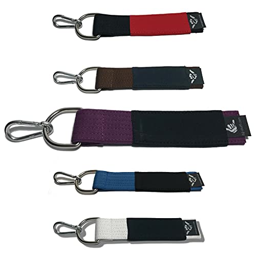 Gi Store Rocks! BJJ Belt Keychain Accessory for Jiu Jitsu Backpack All Belt Rankings BJJ Colors Gifts for Jiu Jitsu (Purple) - Image 5