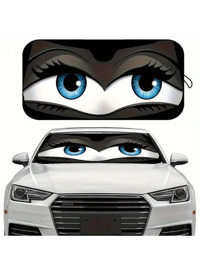 Foldable Car Windshield Sunshade Black 59 06 X 27 56 Inches UV And Heat Protection For Most Sedans And Small SUVs - Image 3