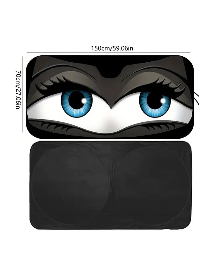 Foldable Car Windshield Sunshade Black 59 06 X 27 56 Inches UV And Heat Protection For Most Sedans And Small SUVs - Image 4