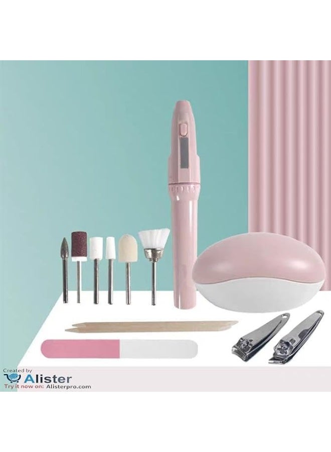 Manicure Pedicure Kit with Battery Operated Mini Electric Nail File, Portable and Easy to Use Nail File and Soften Nail Care at Home or Travel. - Image 2