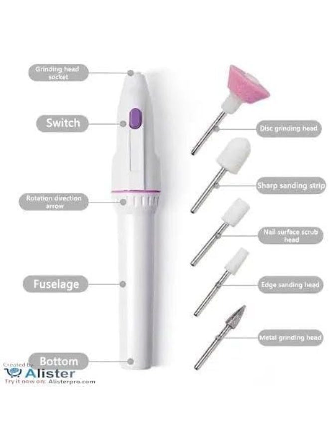Manicure Pedicure Kit with Battery Operated Mini Electric Nail File, Portable and Easy to Use Nail File and Soften Nail Care at Home or Travel. - Image 5