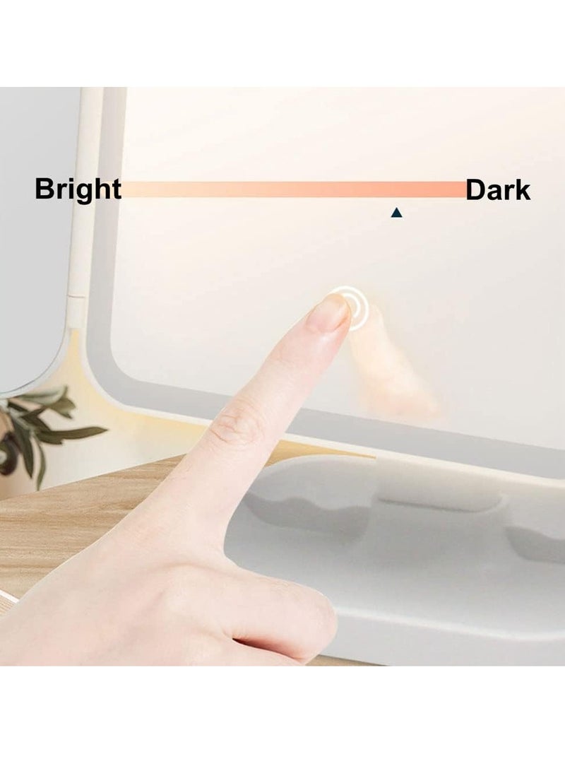 JAJEEK LED Makeup Mirror with 3 Color Lighting Modes, Tri-Fold Mirror, 52 LED Lights, 1x/2x/3x Magnification, Touch Control Design, Portable High Definition Lighted Cosmetic Mirror for Flawless Makeup Application in UAE - Image 3