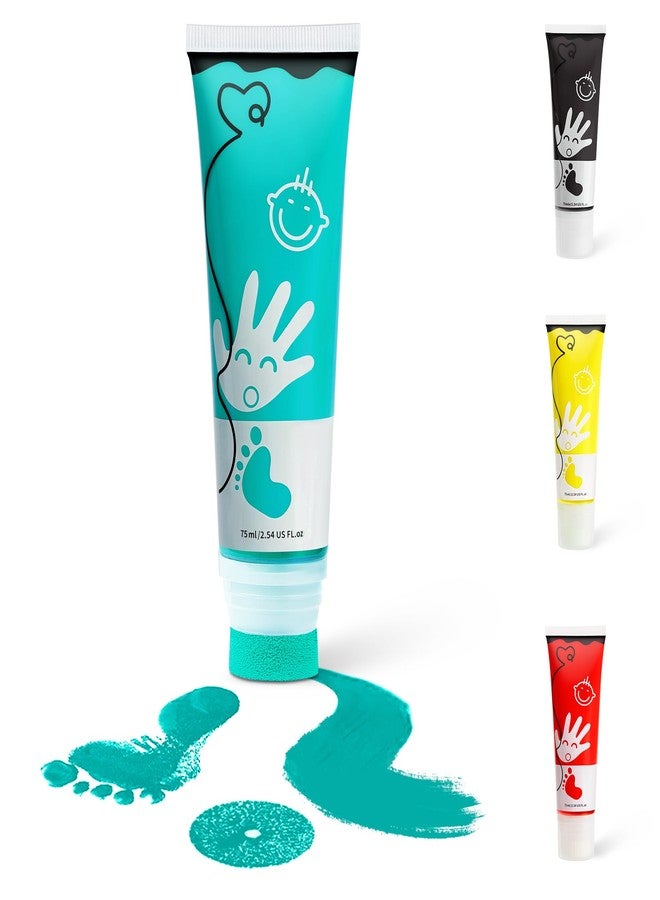Sortnic 2.54 fl oz (75ml) Blue-Green Baby Hand and Footprint Ink, Baby Safe Paint for Newborn Keepsake, Non Toxic Acid-Free, Washable, Pet Paw Print Paint, Ideal New Mom Gifts - Image 1
