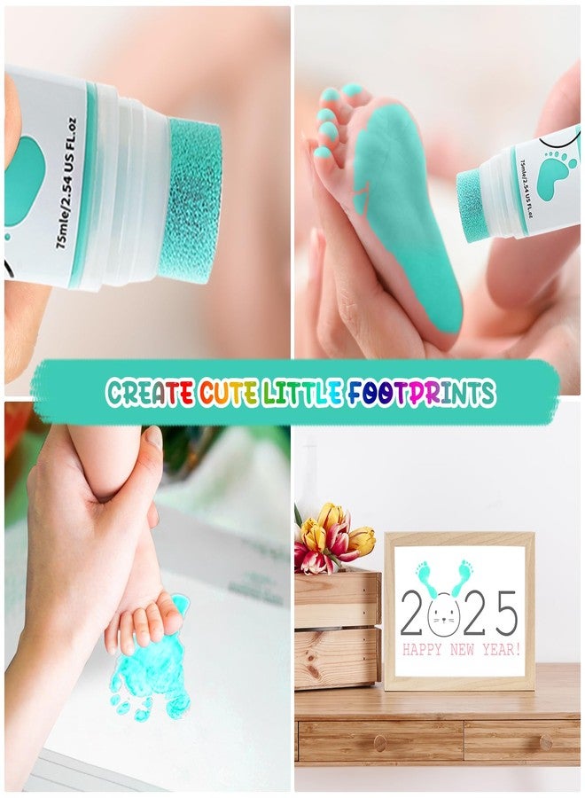 Sortnic 2.54 fl oz (75ml) Blue-Green Baby Hand and Footprint Ink, Baby Safe Paint for Newborn Keepsake, Non Toxic Acid-Free, Washable, Pet Paw Print Paint, Ideal New Mom Gifts - Image 2